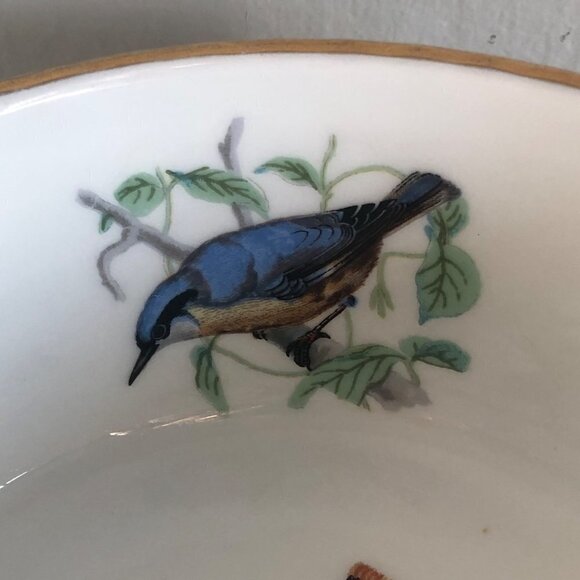 Lourioux Le Faune Birds Round Serving Bowl Casserole Baking Dish France 6.5" - Picture 5 of 12